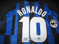 Ronaldo Inter Milan 1997 1998 DEBUT Jersey Shirt Maglia Real Madrid Barcelona XL