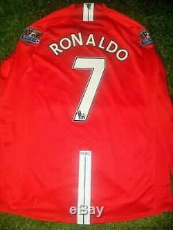 Ronaldo Manchester United 2007 2008 Jersey LS Shirt Real Madrid Juventus XL