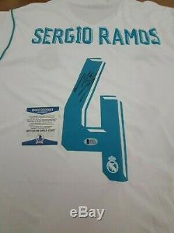 SERGIO RAMOS REAL MADRID Hand Signed Adidas Jersey + BECKETT COA