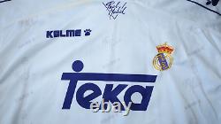 SUKER #9 REAL MADRID CF SPAIN Official Home Player Jersey Soccer M 1994 VTG