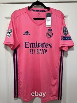 Sergio Ramos #4 Mens MEDIUM Real Madrid Away Pink Champions League Jersey
