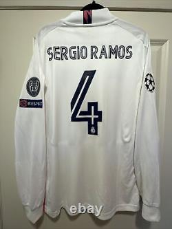 Sergio Ramos #4 Mens MEDIUM Real Madrid Home Champions League Jersey