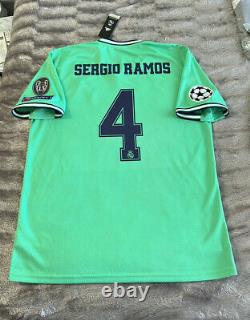 Sergio Ramos #4 Real Madrid Away Jersey Mens LARGE