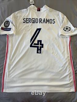 Sergio Ramos #4 Real Madrid Home UEFA Champions League Mens Extra LARGE Jersey