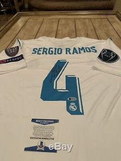 Sergio Ramos Autographed/Signed Jersey Beckett COA Real Madrid