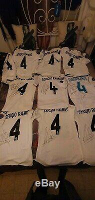 Sergio Ramos Hand Signed Signature Jersey Shirt Real Madrid +proof Ronaldo Messi