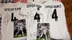 Sergio Ramos Hand Signed Signature Jersey Shirt Real Madrid +proof Ronaldo Messi