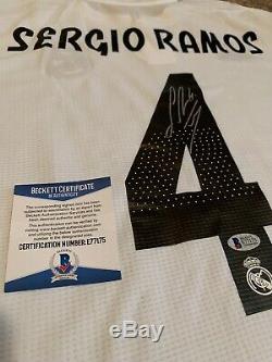 Sergio Ramos Real Madrid Signed Autographed Soccer Jersey BAS Beckett Certified
