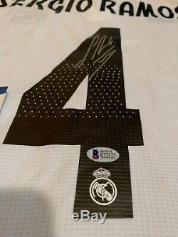 Sergio Ramos Real Madrid Signed Autographed Soccer Jersey BAS Beckett Certified