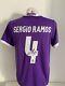 Shirt signed autographs 4 Sergio Ramos Real Madrid CF away soccer jersey COA
