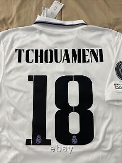 Tchouameni #18 Real Madrid Mens LARGE Home Jersey AEROREADY Champions League