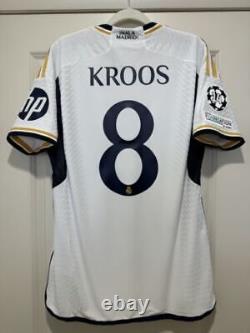 Toni Kroos #8 Men's LargeAdidas Real Madrid Authentic Home Champions Jersey
