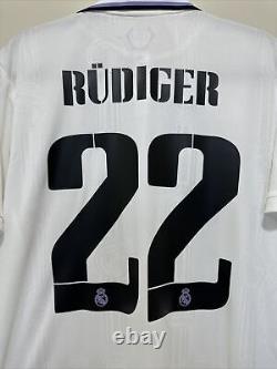 Toni Rudiger #22 Men's LARGE Authentic Real Madrid Champions Jersey