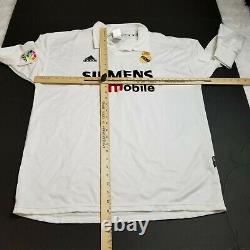 VINTAGE Adidas Mens Real Madrid Zidane Soccer Jersey XL Extra Large White Adult