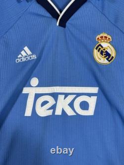 VTG 1999 2000 Real Madrid Third Kit XL Adidas Teka Blue Authentic UCL Jersey