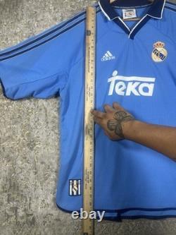 VTG 1999 2000 Real Madrid Third Kit XL Adidas Teka Blue Authentic UCL Jersey