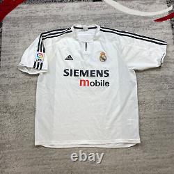 VTG Adidas David Beckham Real Madrid Jersey Large White 021804 Futbol 2003 2004