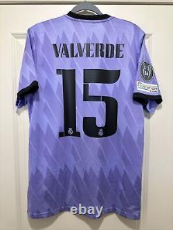 Valverde #15 Mens MEDIUM Adidas Real Madrid Away Champions League Jersey