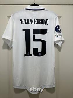 Valverde #15 Mens MEDIUM Real Madrid Súper Cup Final Vs Eintratch Jersey