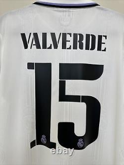 Valverde #15 Mens MEDIUM Real Madrid Súper Cup Final Vs Eintratch Jersey