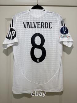 Valverde #8 Mens MEDIUM Adidas Real Madrid Authentic Super Copa Jersey