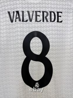 Valverde #8 Mens MEDIUM Adidas Real Madrid Authentic Super Copa Jersey