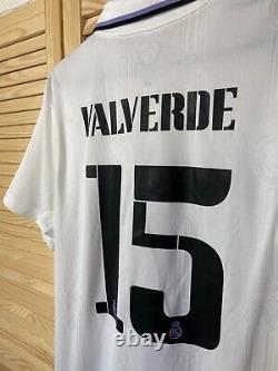 Valverde Real Madrid Jersey Authentic Home Football Shirt Adidas Soccer Mens L