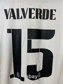 Valverde Real Madrid Jersey Authentic Home Football Shirt Adidas Soccer Mens L