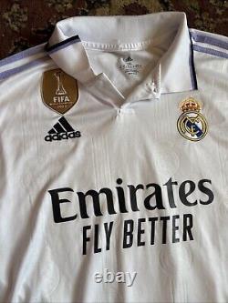 Vini JR Real Madrid Jersey Home Shirt 2022 FIFA CHAMPS Adidas Mens Size XXL