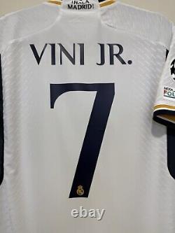 Vini Jr 7 Men's MEDIUM Adidas Real Madrid Authentic Champions Final Jersey