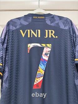 Vini Jr #7 Mens 2XL Adidas Real Madrid Away Limited Edition Authentic Jersey