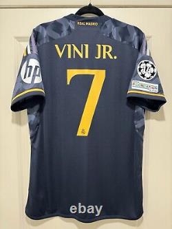 Vini Jr #7 Mens LARGE Adidas Real Madrid Away Champions League Jersey