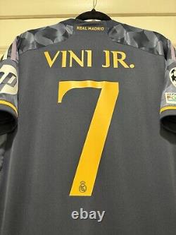 Vini Jr #7 Mens LARGE Adidas Real Madrid Away Champions League Jersey