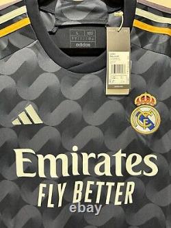 Vini Jr #7 Mens LARGE Adidas Real Madrid Away Champions League Jersey