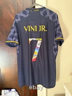 Vini Jr #7 Mens L Adidas Real Madrid Away Limited Edition Authentic Jersey