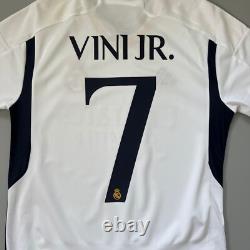 Vini Jr Real Madrid Jersey 23/24 Home Soccer Shirt HR3796 Adidas Mens Size S