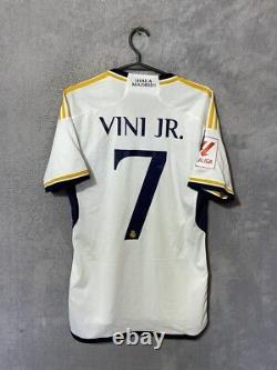 Vinicius #7 Real Madrid Jersey Home Football Shirt White Adidas Mens Size S