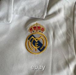 Vintage 2002-03 Adidas Zidane #5 Real Madrid Men Size Small White Longsleeve