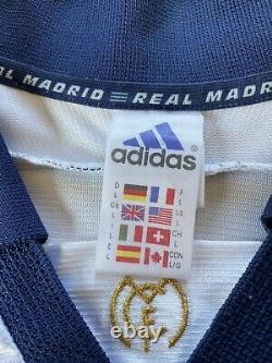 Vintage 90s Adidas Real Madrid #15 Morientes Official Authentic Soccer Jersey L