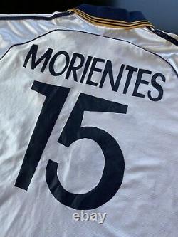 Vintage 90s Adidas Real Madrid #15 Morientes Official Authentic Soccer Jersey L