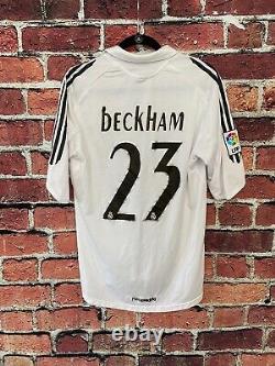 Vintage David Beckham Adidas Jersey May 2005 Real Madrid Men Size M #23 White