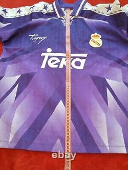 Vintage Real Madrid Football Shirt 1996/1997 Taquy Teka Purple Away Jersey M