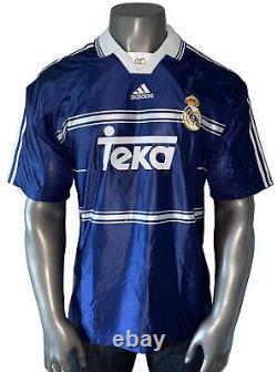 Vintage adidas 1998/1999 Real Madrid Teka Men's XL Blue Away Soccer Jersey