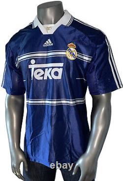 Vintage adidas 1998/1999 Real Madrid Teka Men's XL Blue Away Soccer Jersey