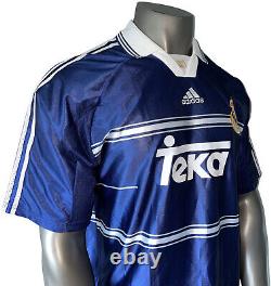 Vintage adidas 1998/1999 Real Madrid Teka Men's XL Blue Away Soccer Jersey