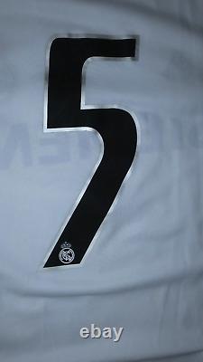 ZIDANE #5 REAL MADRID CF Official Game Player Issued Home Soccer Jersey L 2005