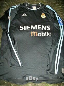 Zidane Real Madrid Jersey 2003 2004 UEFA CL Shirt Camiseta France Maillot LS L