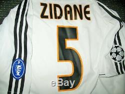 Zidane Real Madrid PLAYER ISSUE UEFA Jersey 2003 2004 Camiseta Shirt France L