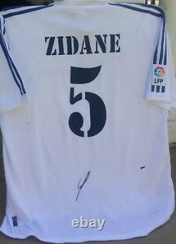 Zinedine Zidane France Signed #5 Real Madrid 2002 Adidas Jersey Shirt+proof Auto