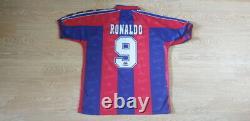 (m) Barcelona Shirt Jersey Ronaldo Real Madrid Inter Milan Brazil Player Issue